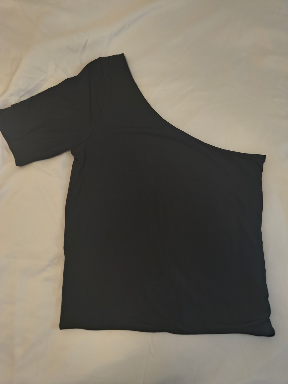 J. Crew Asymmetric One-Shoulder Black Top